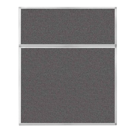 VERSARE Hush Panel Configurable Cubicle Partition 5' x 6' Charcoal Gray Fabric 1852407